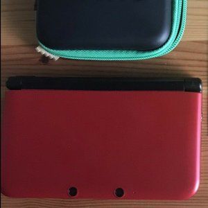 Classic: Nintendo 3DS XL (Red) with Legend of Zelda case and Mario Kart 7 game